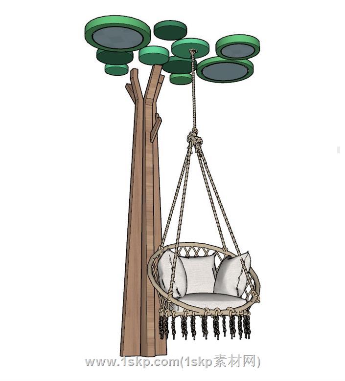 儿童麻神吊椅SU模型