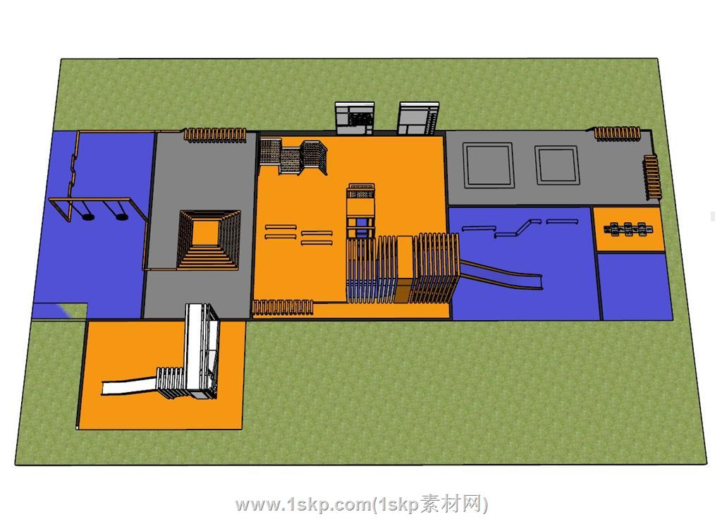 儿童活动区游乐区SU模型