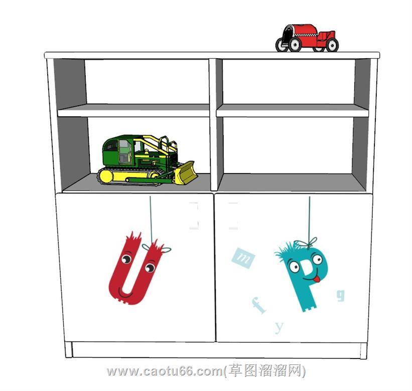 玩具柜玩具车SU模型