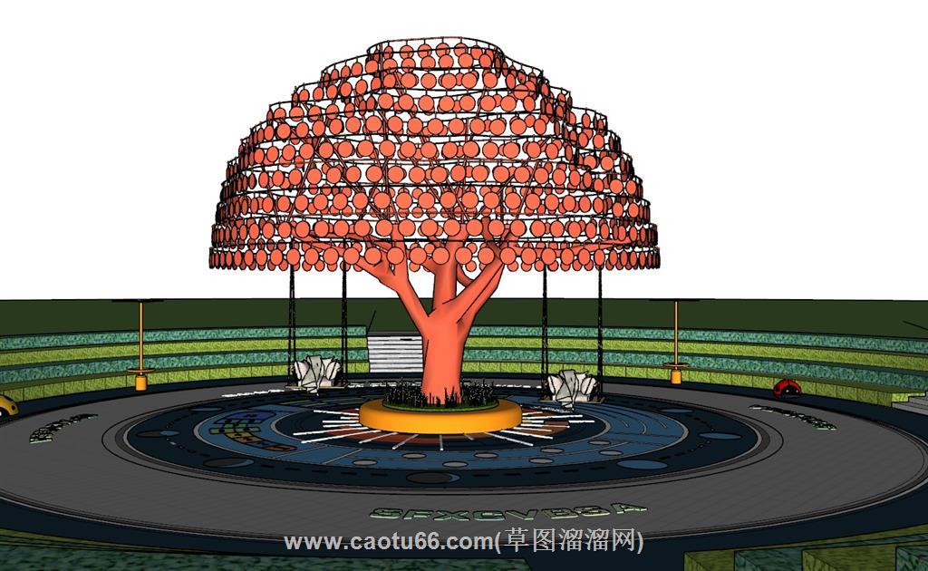 儿童游乐区树形SU模型