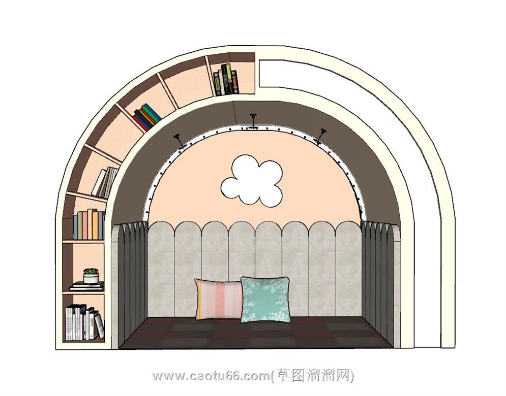 儿童书架SU模型