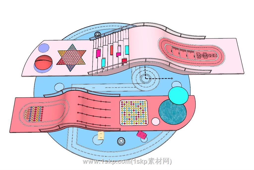 户外儿童游乐区SU模型
