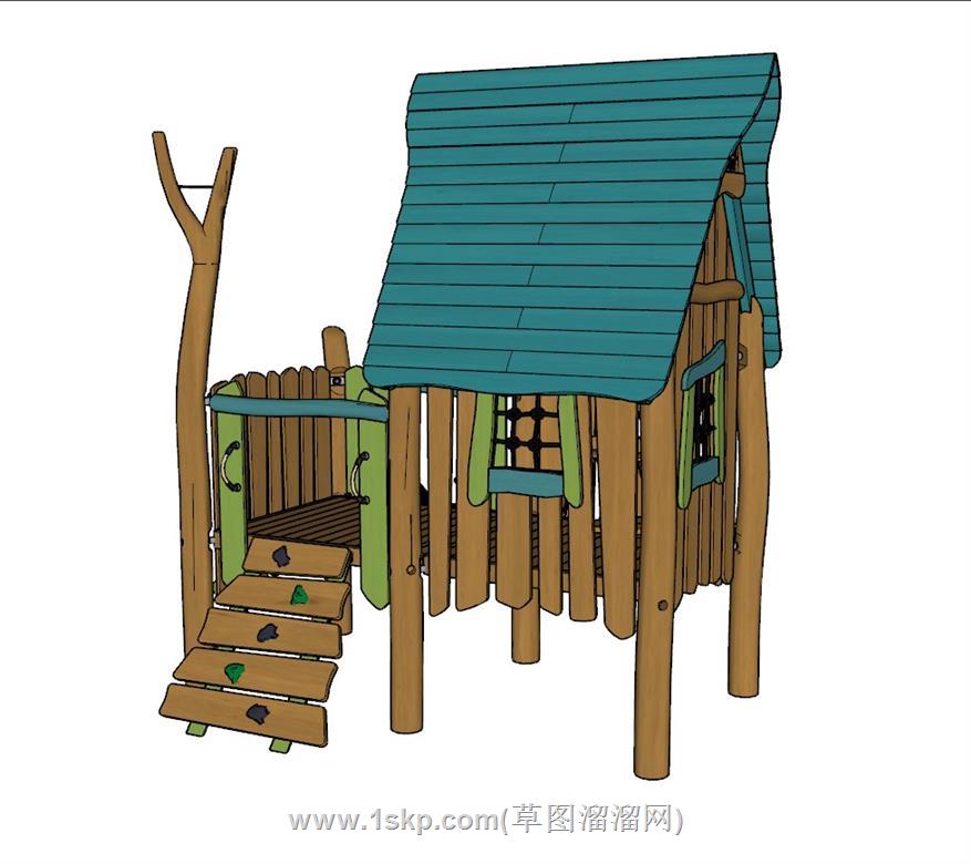 儿童游乐木屋SU模型