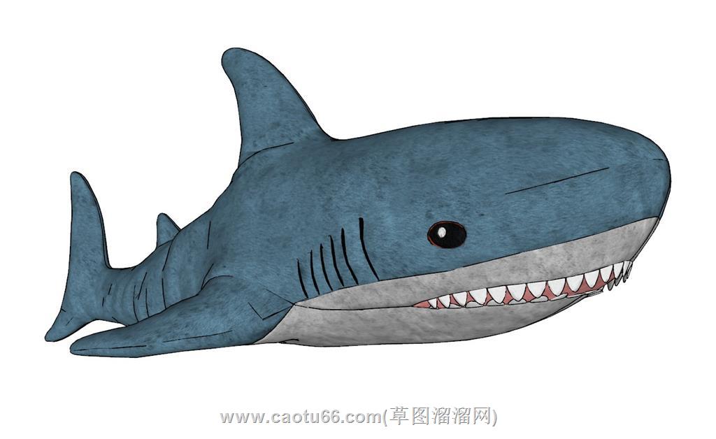 儿童布娃娃鲨鱼SU模型
