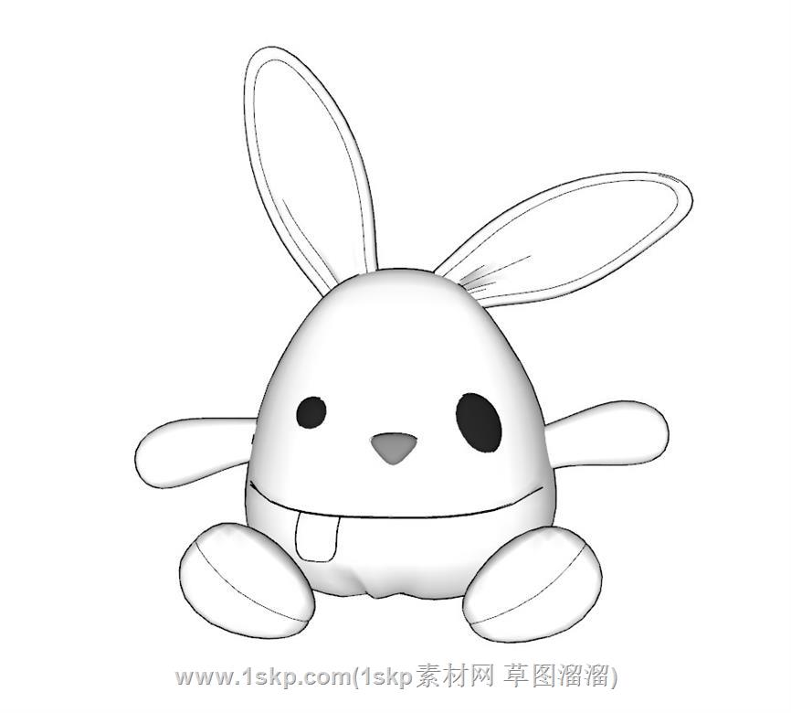 兔子玩具布娃娃SU模型