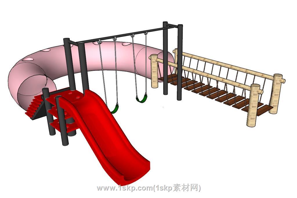 儿童游乐设施滑滑梯SU模型