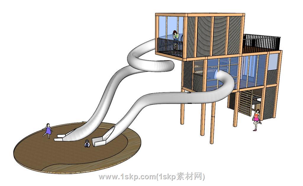 儿童滑滑梯游乐设施SU模型