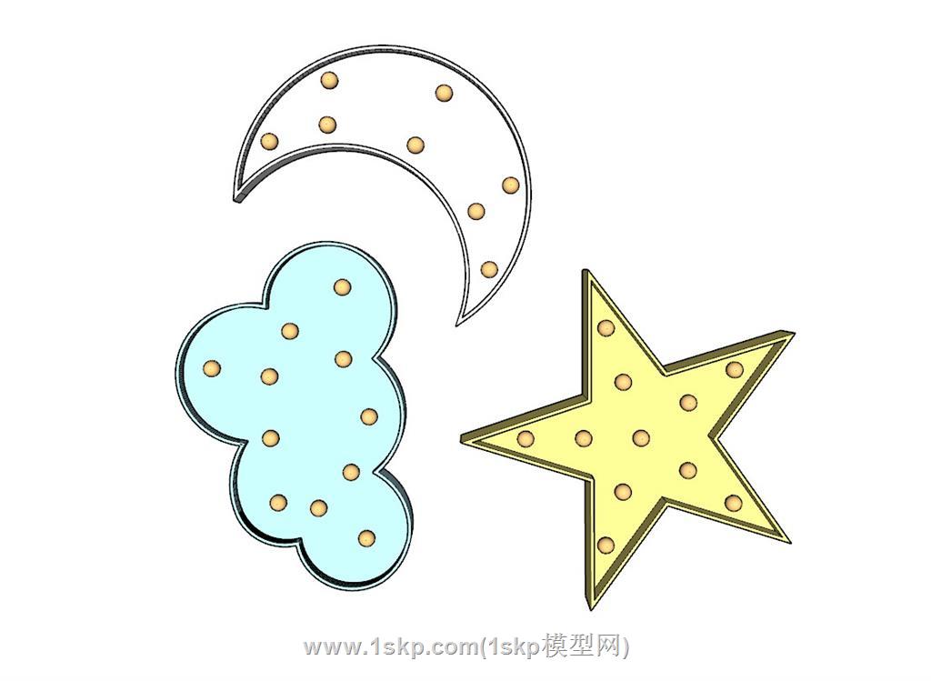 儿童星星月亮SU模型
