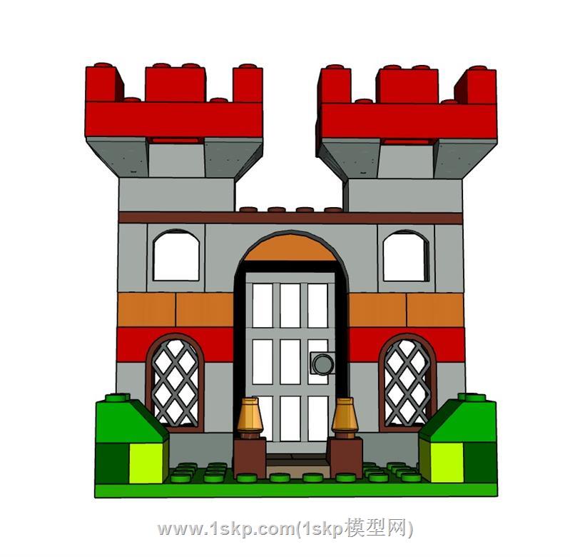 乐高积木城堡SU模型