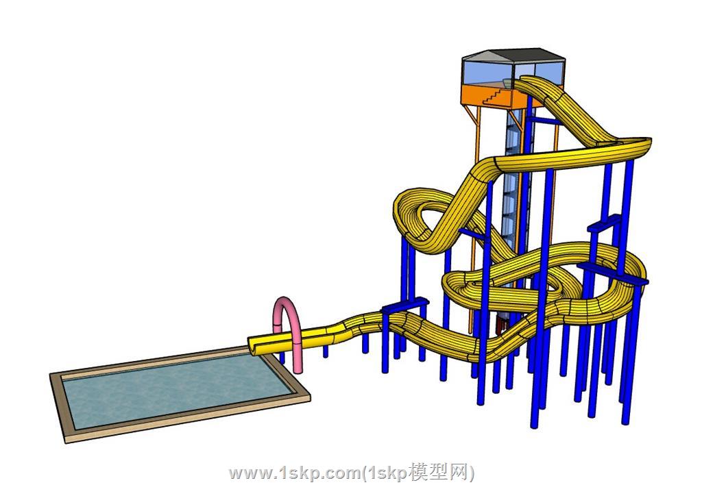 滑梯SU模型