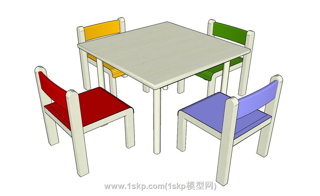 儿童桌椅SU模型