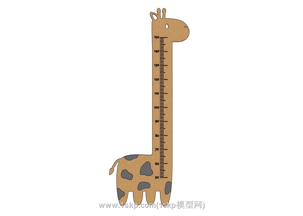 儿童身高测量小鹿尺子SU模型