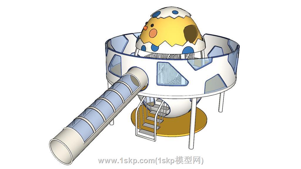 蛋仔滑滑梯游乐设施SU模型