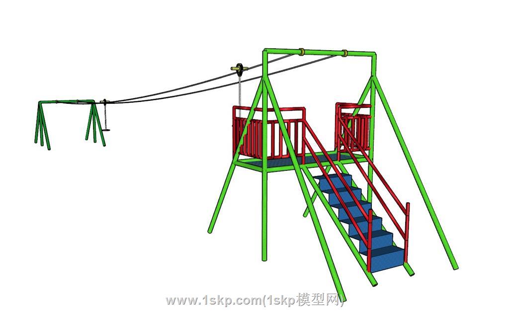 儿童游乐设施滑索SU模型