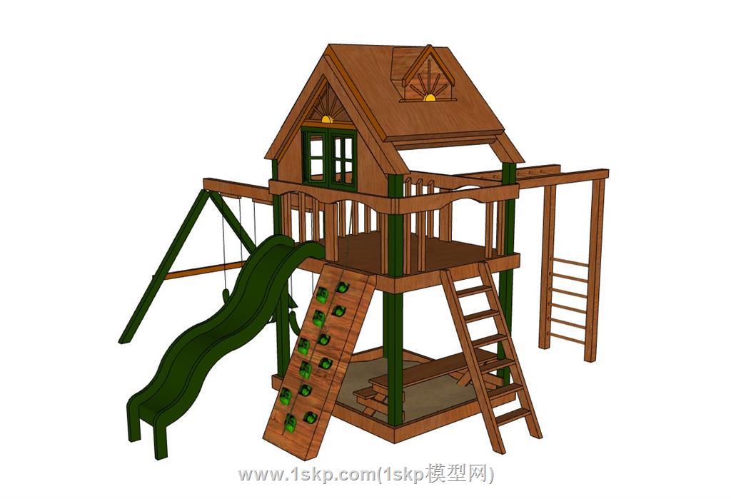 木制儿童游乐滑滑梯