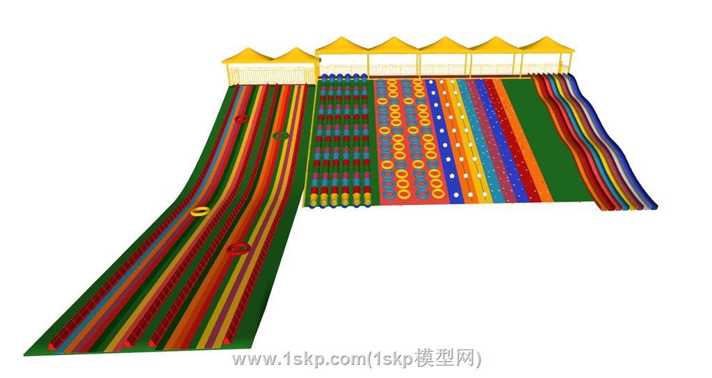 儿童游乐彩虹滑道SU模型