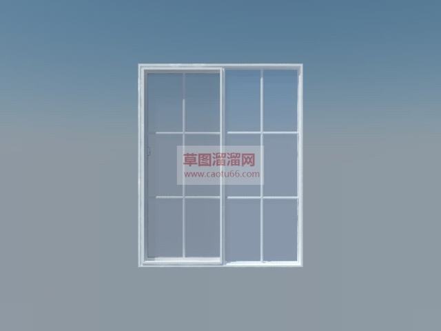 推拉门双开门玻璃门SU模型