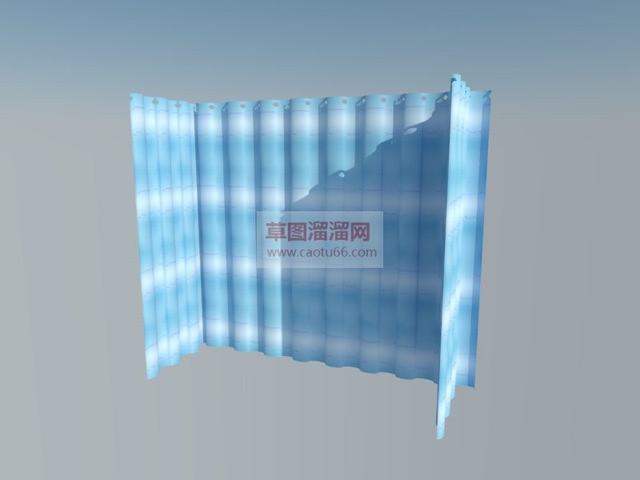 窗帘飘窗窗帘SU模型