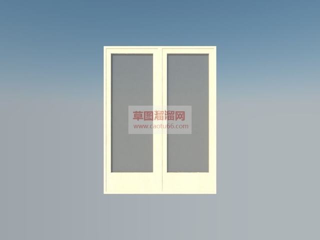 玻璃门双开门SU模型