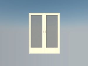 玻璃门双开门SU模型 免费sketchup模型下载