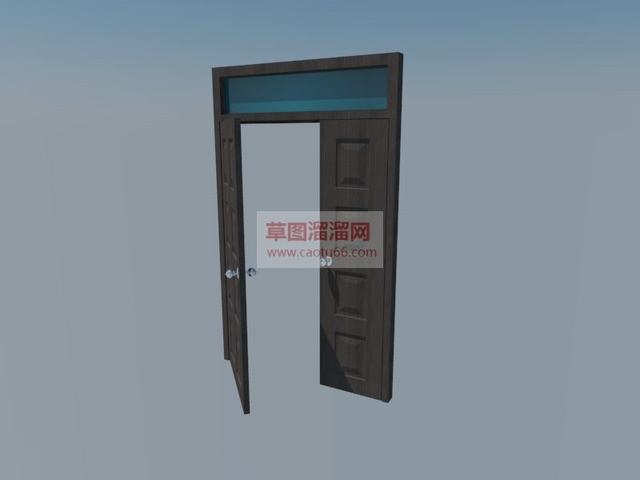 子母门大门双开门SU模型
