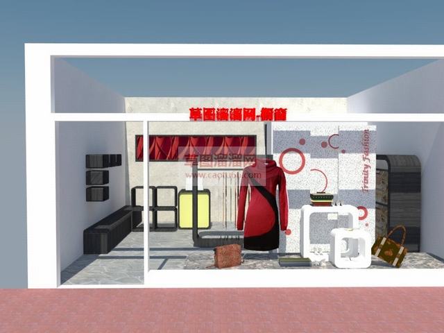 商店门面橱窗SU模型