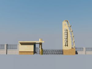 校园大门学校大门伸缩门SU模型