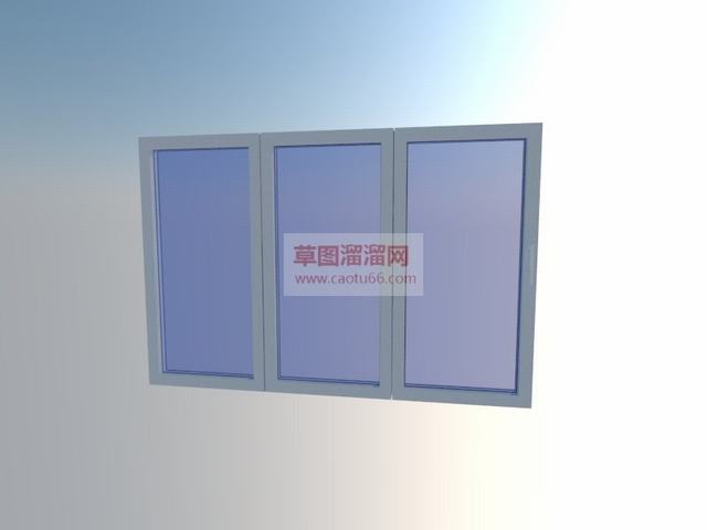 连排玻璃窗窗户窗口SU模型