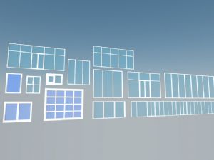 玻璃门窗户窗子SU模型 免费sketchup模型下载
