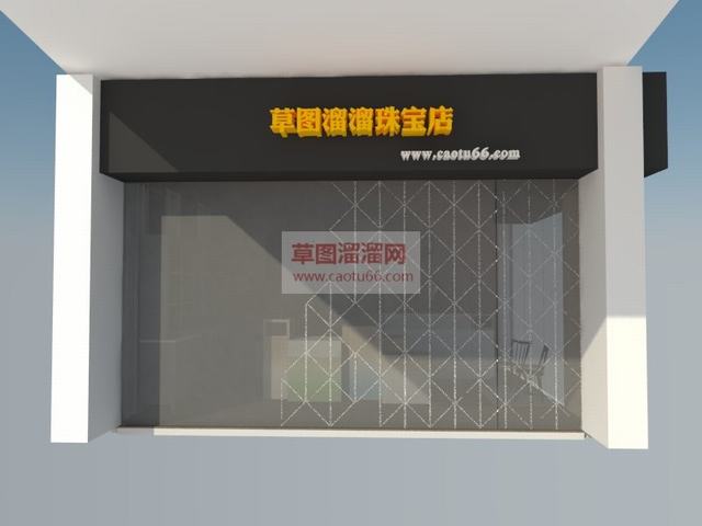 商业店铺珠宝店门面SU模型