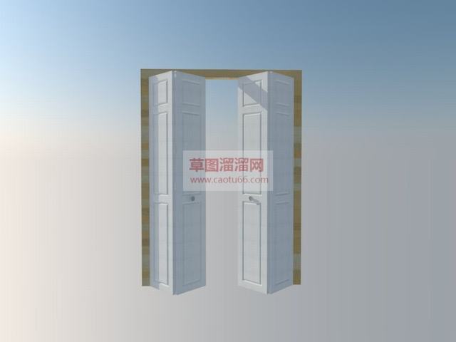 双开门折叠门木门模型SU模型