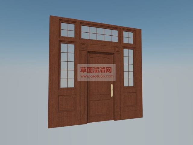 室内门木制门实木门SU模型