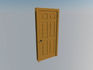 凹凸门实木门卧室门SU模型 免费sketchup模型下载
