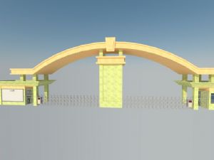 厂区大门学校大门门卫亭大门SU模型