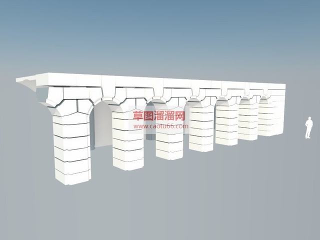 石拱门廊架拱门SU模型
