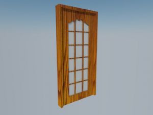 实木门模型家具门玻璃门SU模型