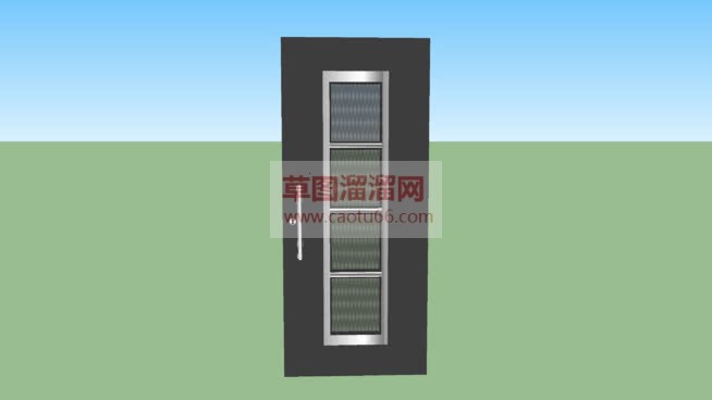 卧室门室内门玻璃钢化门SU模型