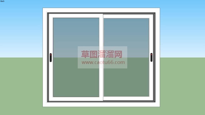 玻璃窗户推玻窗户窗口SU模型