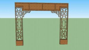 中式室内门装饰SU模型