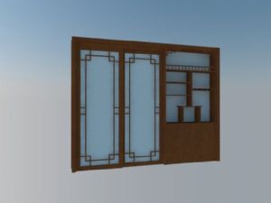 新中式推拉门移门SU模型