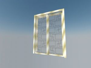中式推拉移门SU模型