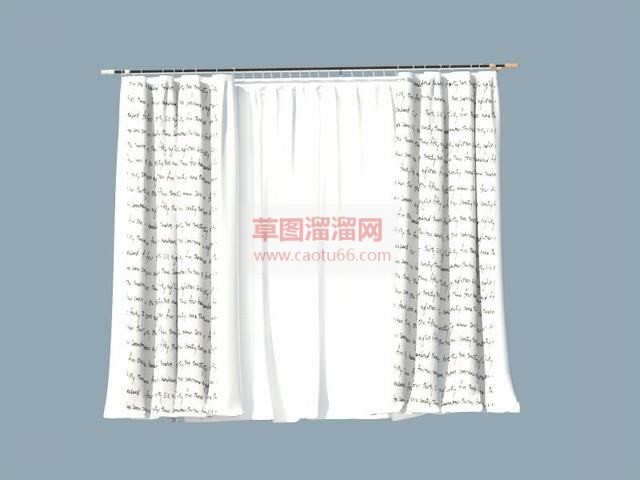双层窗帘SU模型