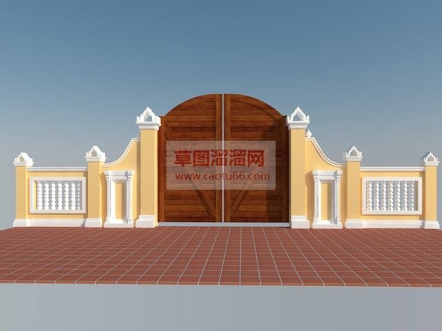 围墙大门SU模型