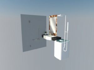 浴室用品浴室柜洗手池SU模型