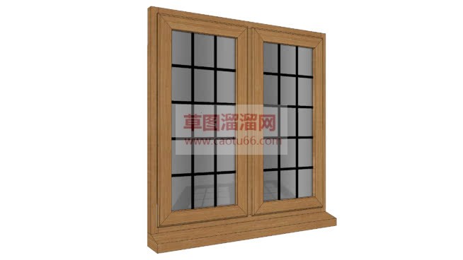 日式木质玻璃SU模型