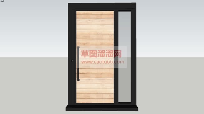 现代卧室门黑SU模型