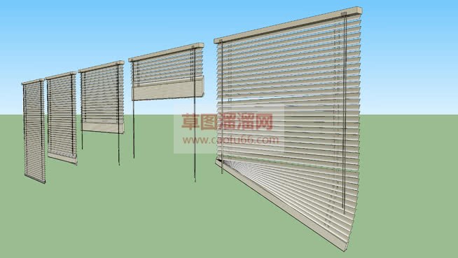 百叶窗窗帘多SU模型