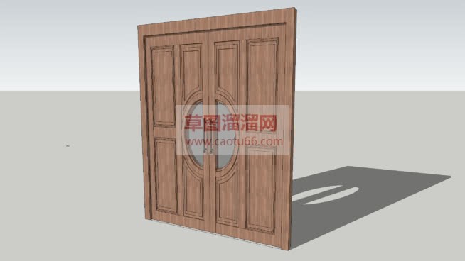 木门双开门SU模型