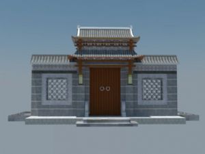 合院住宅中式SU模型 免费sketchup模型下载