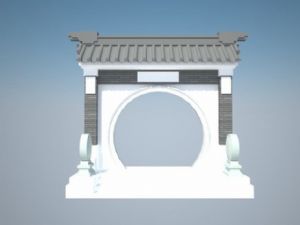 月亮门住宅中SU模型